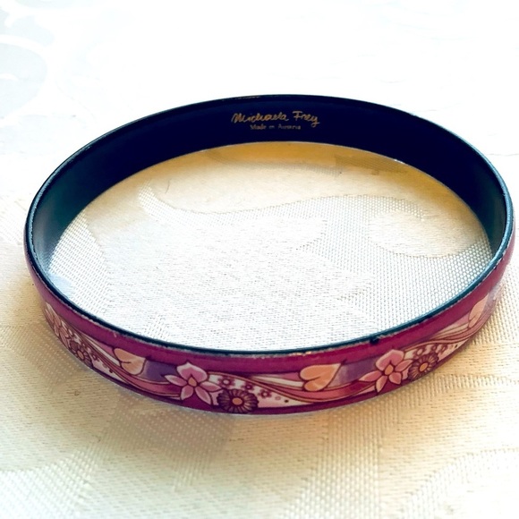 Vintage Michaela Frey Pink Enamel Bracelet - Picture 2 of 8